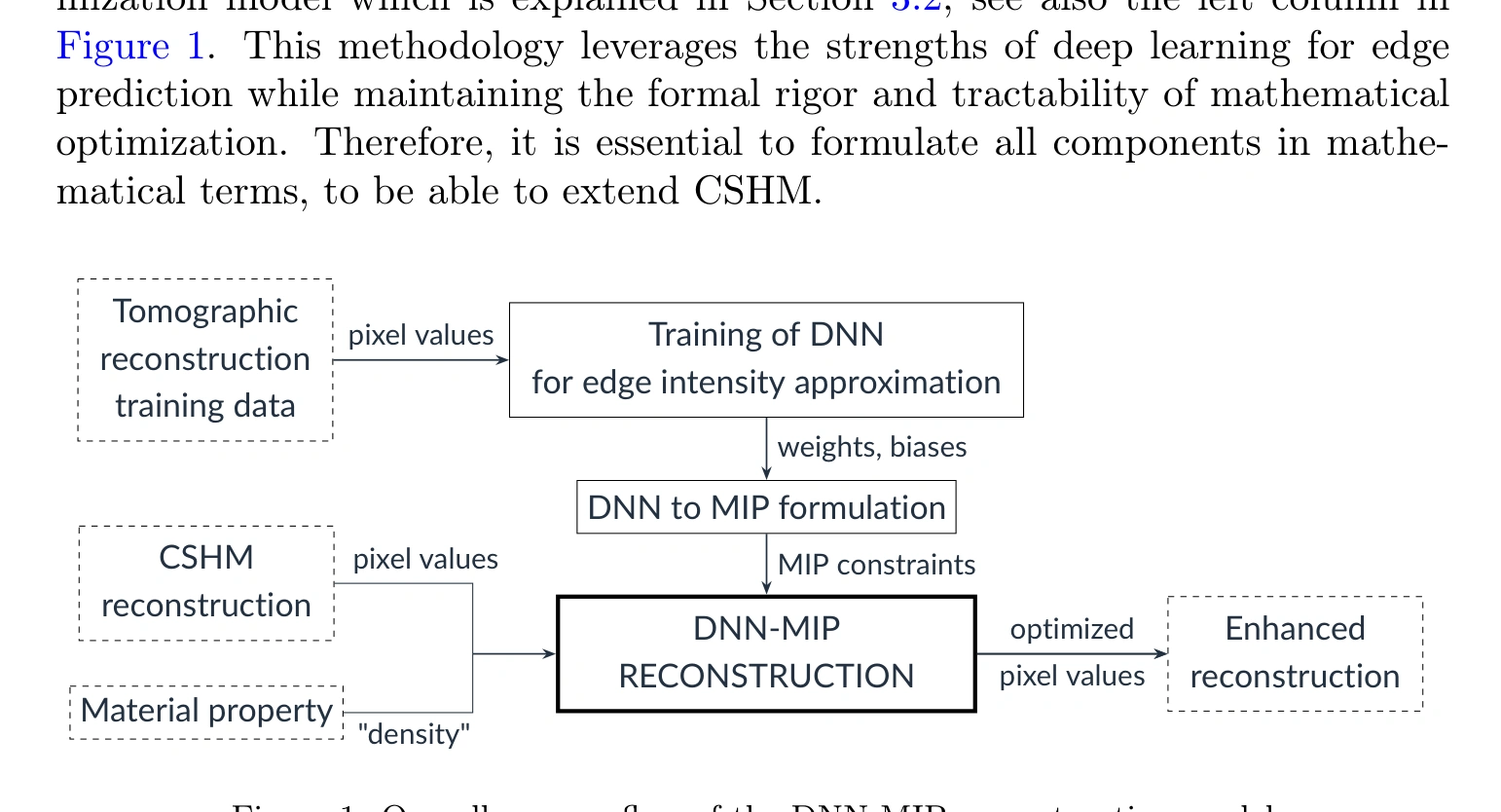 Published Figure 1: Overall process flow of the DNN-MIP reconstruction model